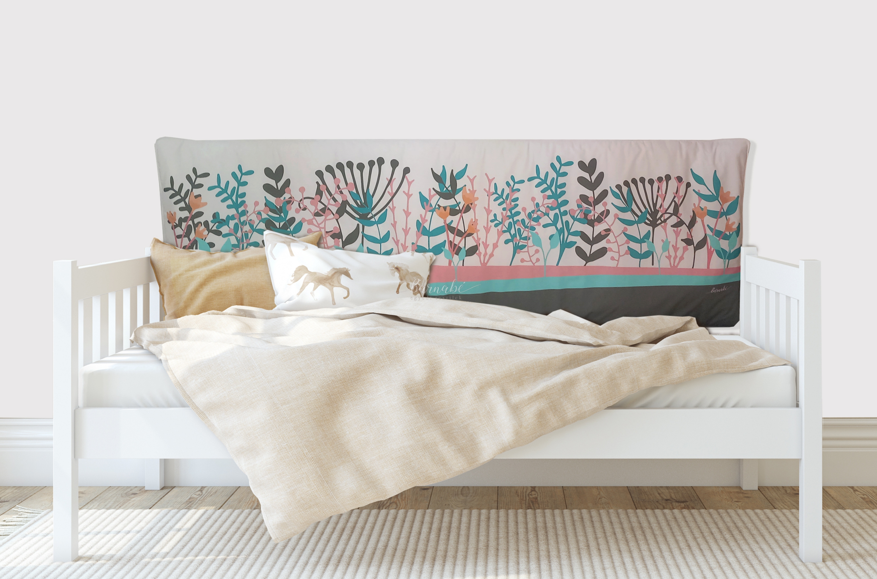 Korall virágos falvédő